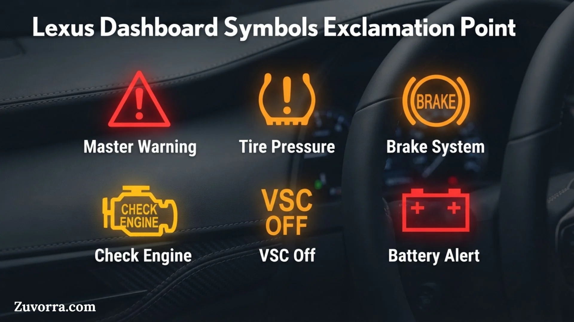 Lexus Dashboard Symbols With an Exclamation Point: Meanings and Actions